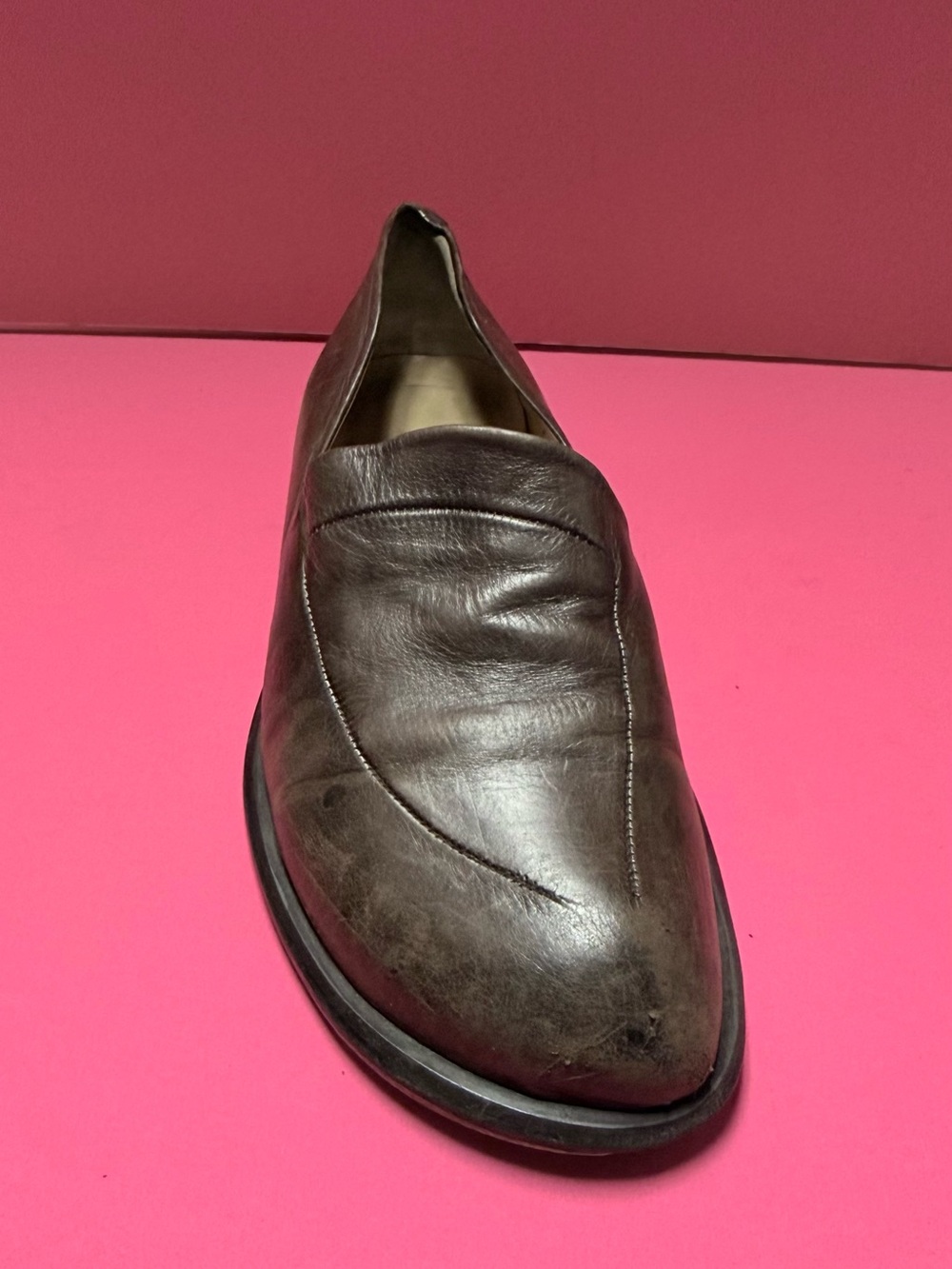 Women”s Brown Leather Slip-On Dress Shoe
